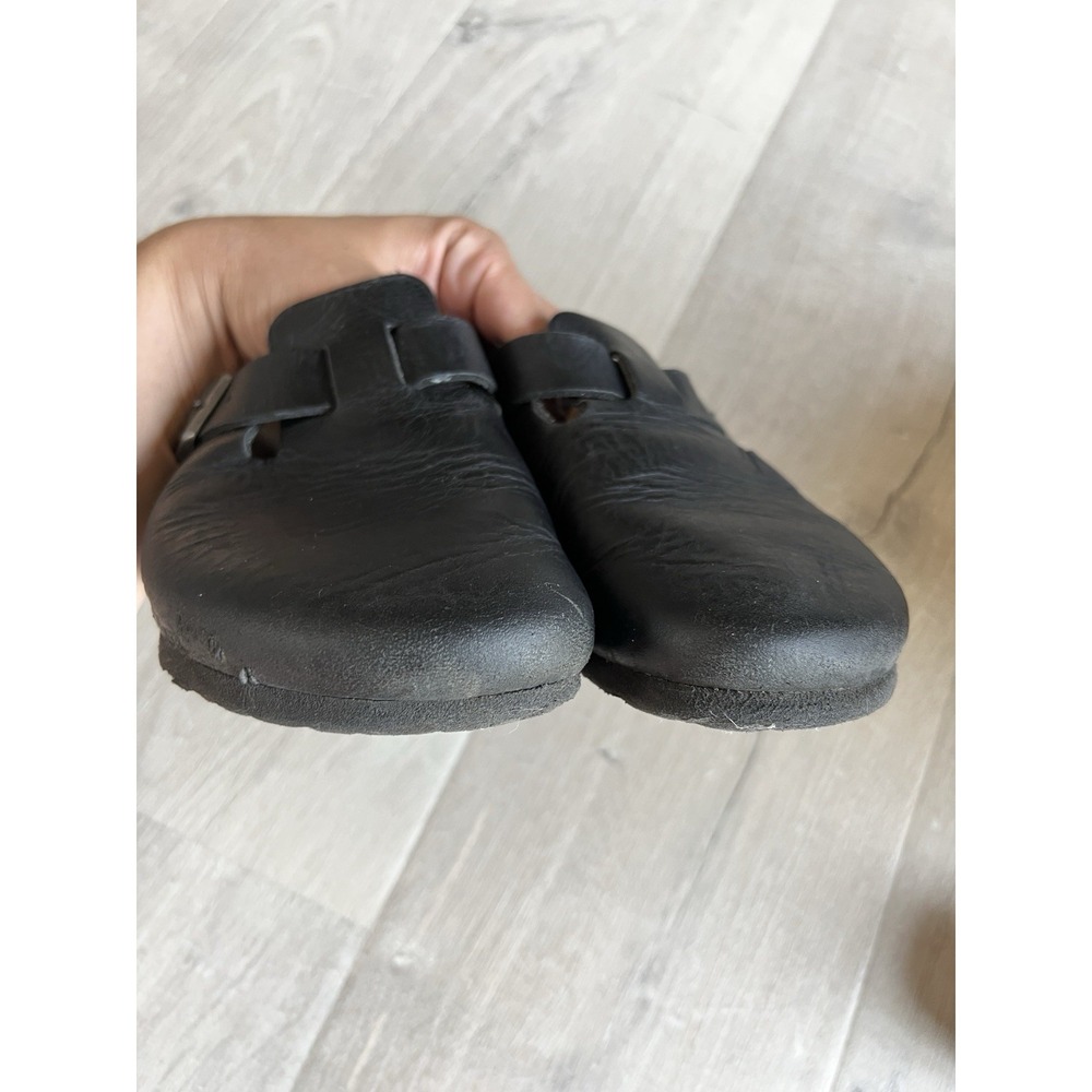 Birkenstock Boston Clog Shoes Womens 38 W7 M5 Black Leather - Picture 8 of 9
